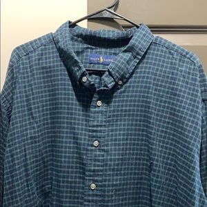 Plaid polo button up